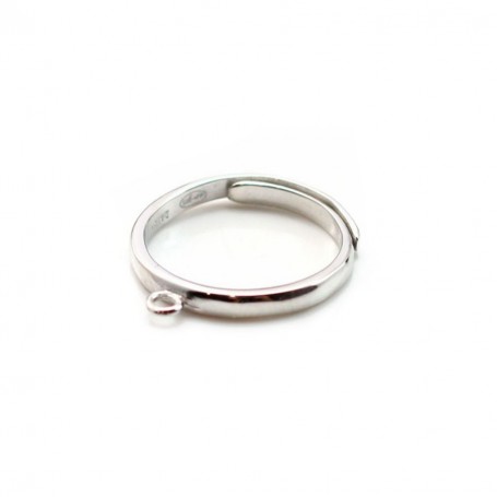 Rhodium 925 silver adjustable ring mounting x 1pc