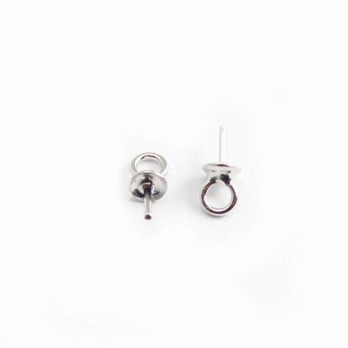 Anhänger für halbperforierte Perle ,925er Silber rhodiniert ,7.2mm x 10pcs