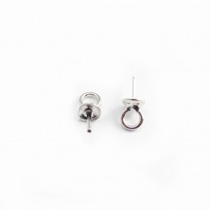 Silver 925 rhodium plated 3mm beads with a cup clamp x 10pcs