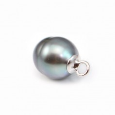 Chiusura per perlina semiperforata, argento 925, 7,3 mm x 4 pezzi