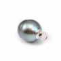 Bélière pour perles semi-percées, Argent 925 Rhodié, 6mm x 4 pcs