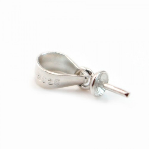 Ciondolo, per perle semi-forate, argento 925, 13 mm x 4 pz