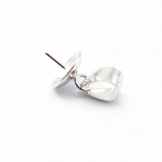 Bélière coupelle, pour perles semi-percées, argent 925 rhodié,14mm x 1pc