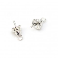 Clasp for beads half-drilled silver 925 9.5mm x 2pcs