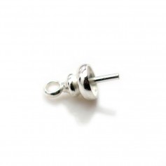 Pendant Bail for beads half-drilled, silver 925, 9.5mm x 2pcs