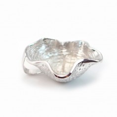 Chiusura a conchiglia, argento 925 rodio, per perline semiperforate da 26 mm x 1 pz