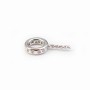 Bail with strass, Silver 925 Rhodium 7x11.5mm x 1pc