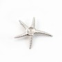 Bélière & étoile de mer, argent 925 rhodié,pour perles semi-percées x 1pc