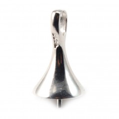 Ciondolo, argento 925 rodiato, per perla semiperforata, 12,5 mm x 1 pezzo