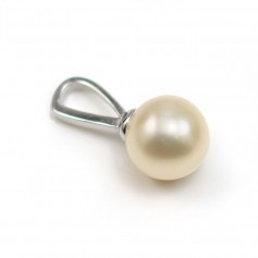 Schalenförmiger Trapezring, 925er Silber, rhodiniert, für halbdurchbohrte Perle ,11.7mm x 1Stk