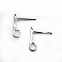 Silver stud earrings 925 rhodium 12mm x 2pcs