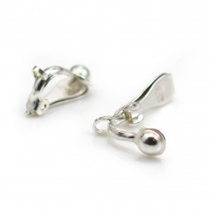 925 silver earring clip, 5 * 13mm x 2pcs