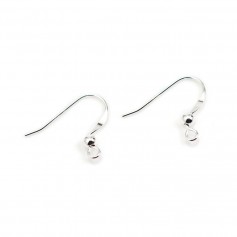 Ear hooks with ball in silver 925 17mm x 4pcs