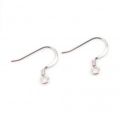 Ear hooks with spring silver 925 rhodium plated 16mm x 2pcs