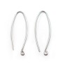 925 silver ear hooks rhodium plated with a 28mm ring x 2pcs