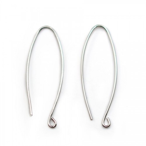 Sterling Silver 925 rhodium Ear wires X 2pcs