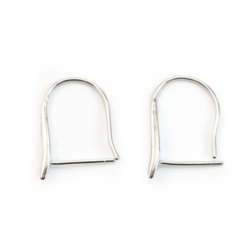 Ear wire thick back, 925 Streling silverRhodium x 2pcs 
