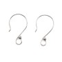 Sterling Silver 925 Rhodium Ear wires with ball like S x 2pcs