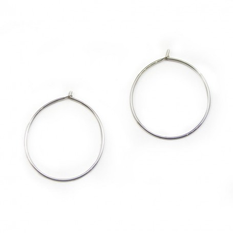 Silver 925 round Stud Earrings 26mm x 2pcs 