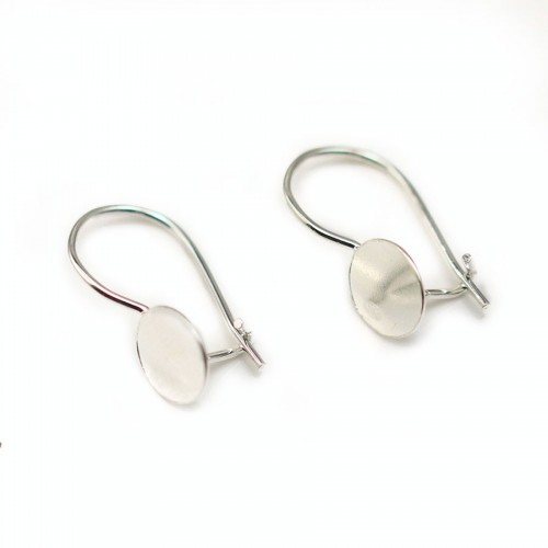 Earwires with disc, Sterling Silver 925 , 7.7x19mm x 2 pcs 