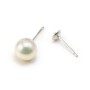 Clous D'oreille pour perles semi-percées, Argent 925 4mm X4 pcs 