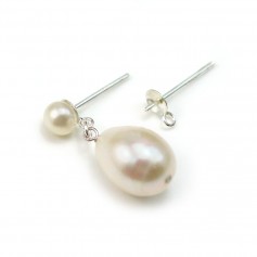 Ohrstecker für halbdurchbohrte Perlen mit Ringen aus 925er Silber 4mm x 2Stk