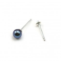 Ohrstecker für halbdurchbohrte Perlen aus 925er Silber 3mm x 4Stk