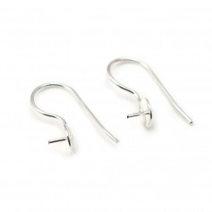 925 silver ear hooks, with cup, 21 * 9mm x 2pcs