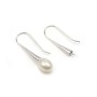 Ear hook in 925 sterling silver, for half drilled pearl, measuring 10 * 27mm x 2pcs