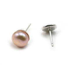 Clous d'oreilles pour perles semi-percées en argent 925 9mm x 2pcs