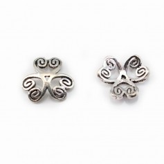925 sterling silver stylised clover-shape "cup" finding 9mm x 5pcs