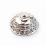 925 Sterling Silver Rhodium Saucers with zircon 13mm x 1pc