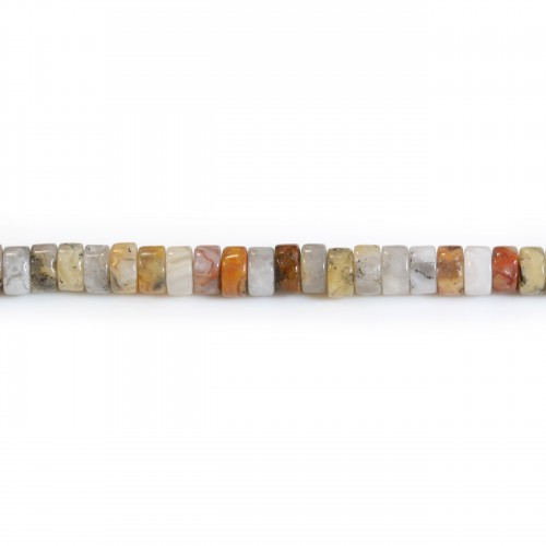 Ágata louca, multicolorida, Heishi roundel, 2x4mm x 39cm
