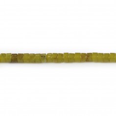 Jade verde-amarelo coreano, Heishi redondo, 2,5x4mm x 40cm