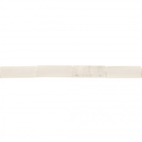 Jade blanche, en forme de tube 4*13mm X 40cm