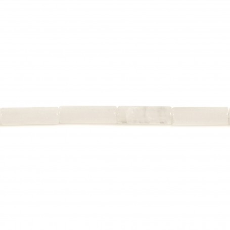 Jade blanche, en forme de tube 4x13mm x 40cm