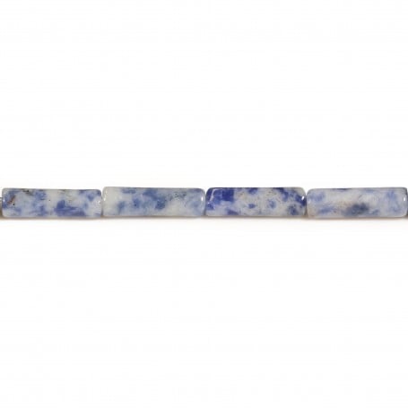 Jaspe de tache bleue, en forme de tube 4x13mm x 40cm