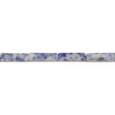 Tubo de jaspe teñido de azul 4x13mm x 38cm