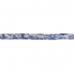 Blue spotted Jaspe, in shape of rectangle 4x13mm x 40cm