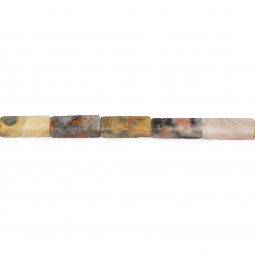 Ágata louca, multicolor, rectângulo, 4x13mm x 40cm