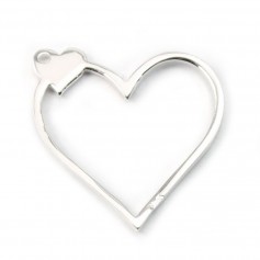 Separador en forma de corazón en plata 925 20x20mm x 1pc