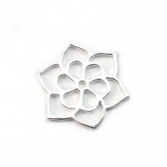 925 silver openwork flower charm with 6 petals 13mm x 1pc