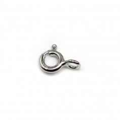 Federverschluss mit Ring aus rhodiniertem 925er Silber 5mm x 4pcs