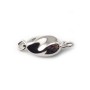  Sterling silver bellows oval clasp 7.5x16mm x 1pc