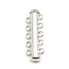 5-reihiger Röhrenverschluss aus 925er Silber 30.5mm x 1Stk