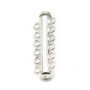 Clasp tube 6 rows in silver 925 33.5mm x 1pc