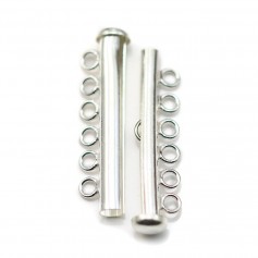 Clasp tube 6 rows in silver 925 33.5mm x 1pc