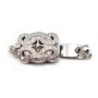 Rectangle with zircon shaped Clasp, Silver 925 11x15mm x 1pc