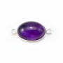 Intercalary oval support for cabochon ,sterling silver 925, 13x18mm x 1pc