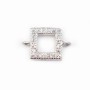 Spacer silver 925 and strass Square 7x10mm x 1pc